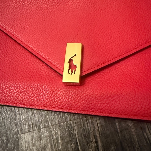 Polo Ralph Lauren Leather ID Chain Wallet / Bag Red - Picture 4 of 8